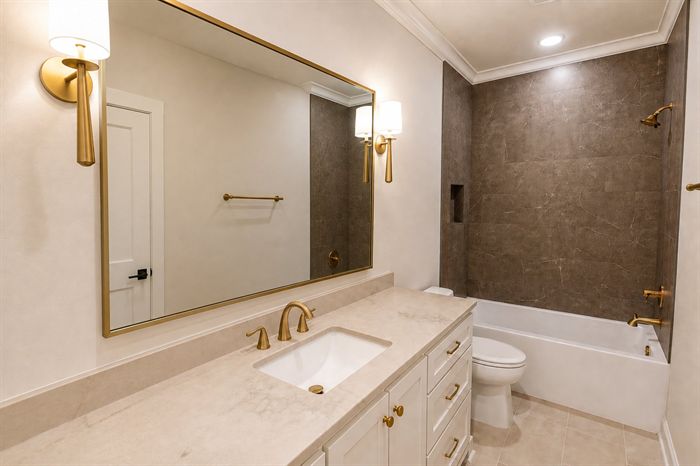 114 Kinley Loop — Guest bath vanity with tub and shower surround