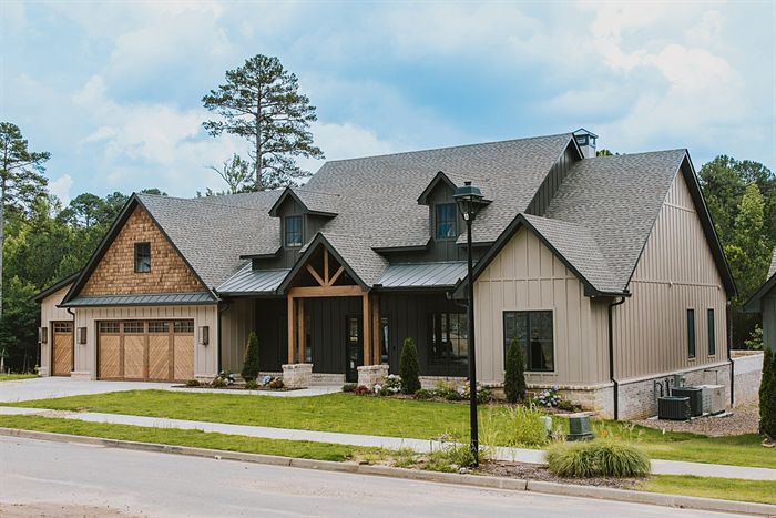 115 Bear Den Court &mdash; Front elevation in cedar shake and stone