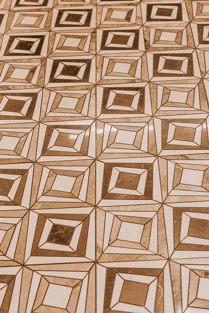 115 Bear Den Court &mdash; Geometric inlaid floor tile